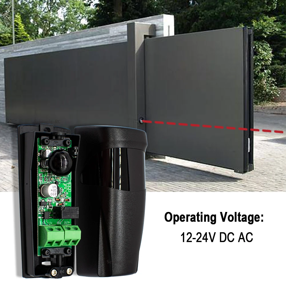 IP55 Outdoor Infrared Presence Sensor Photocell for Automatic Gate Garage Door Barrier Beam External Alarm Detection