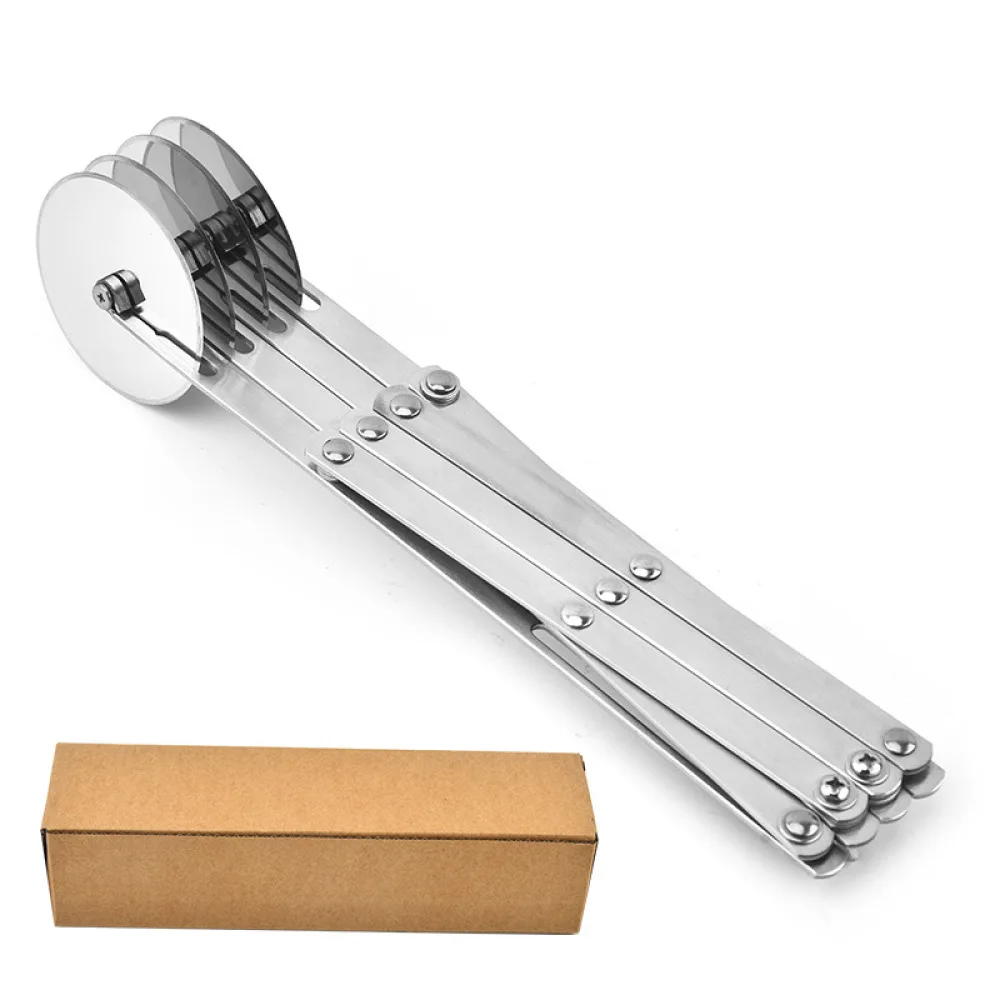 Adjustable Multi Wheel Pizza Slicer Stainless Steel Dough Cutter Professional Pastry Roller Kitchen Baking Divider Tool