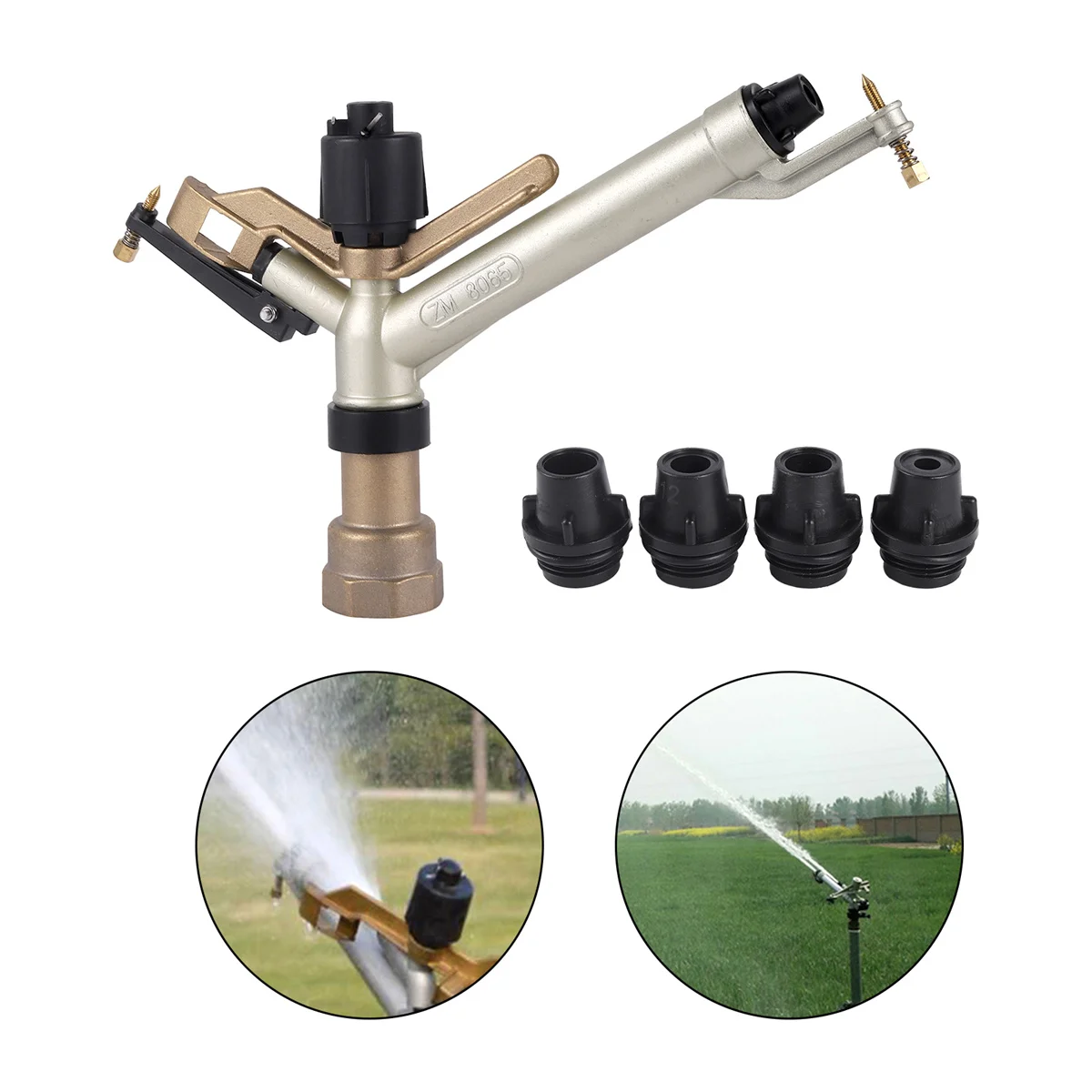 

Rocker Impact Sprinkler Gun 1.5" Female Thread Big Scattering Range Garden Orchard Field Lawn Long Distance Irrigation Tool 1Pc