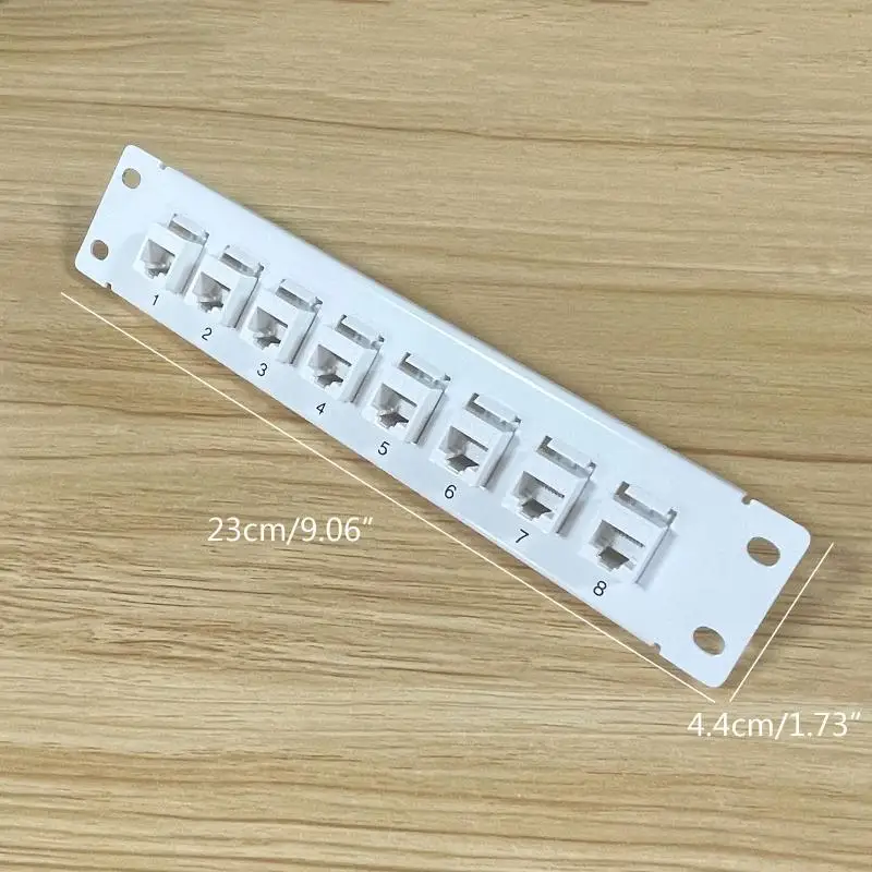 E1PF 8-Port Cat6 Shielded Patch Panel 10G Ready Metal Housing Color-Coded Labeling