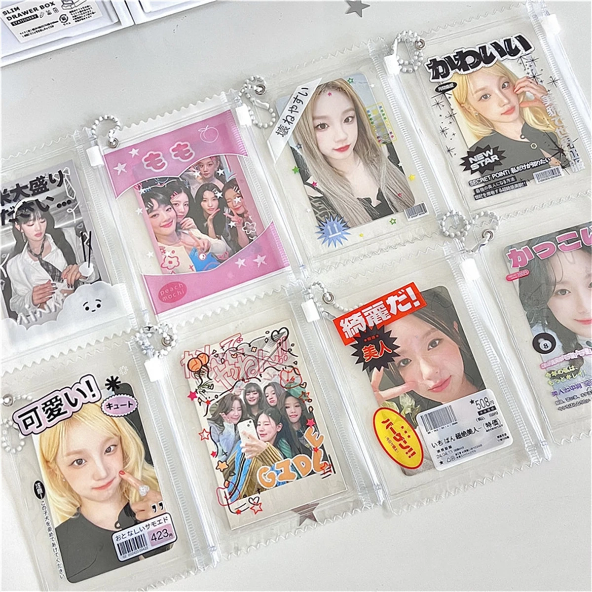 حامل صور حلوة إبداعي للنساء ، سلسلة مفاتيح ، تخزين شارة ، حقيبة عرض ، قلادة ، بطاقة صور Idol ، حماية N874 #2