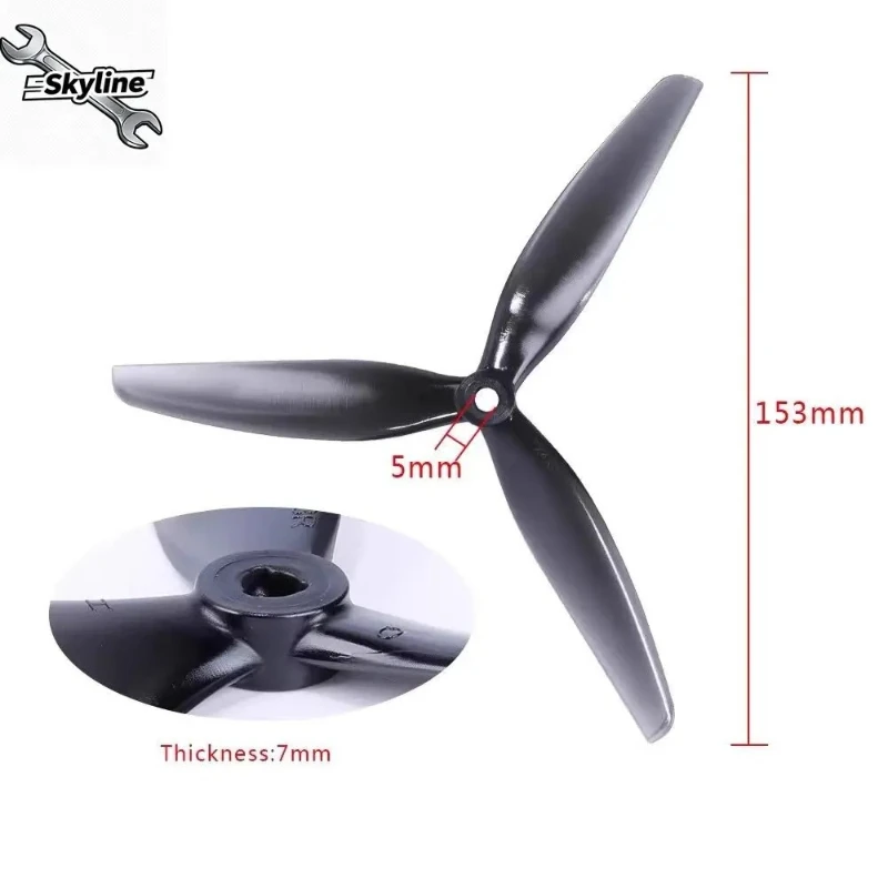 Three-blade Propeller Assembly Kit, Forward And Reverse Rotor Blades Designed For 7-inch FPV Crossing Drone Maintenance