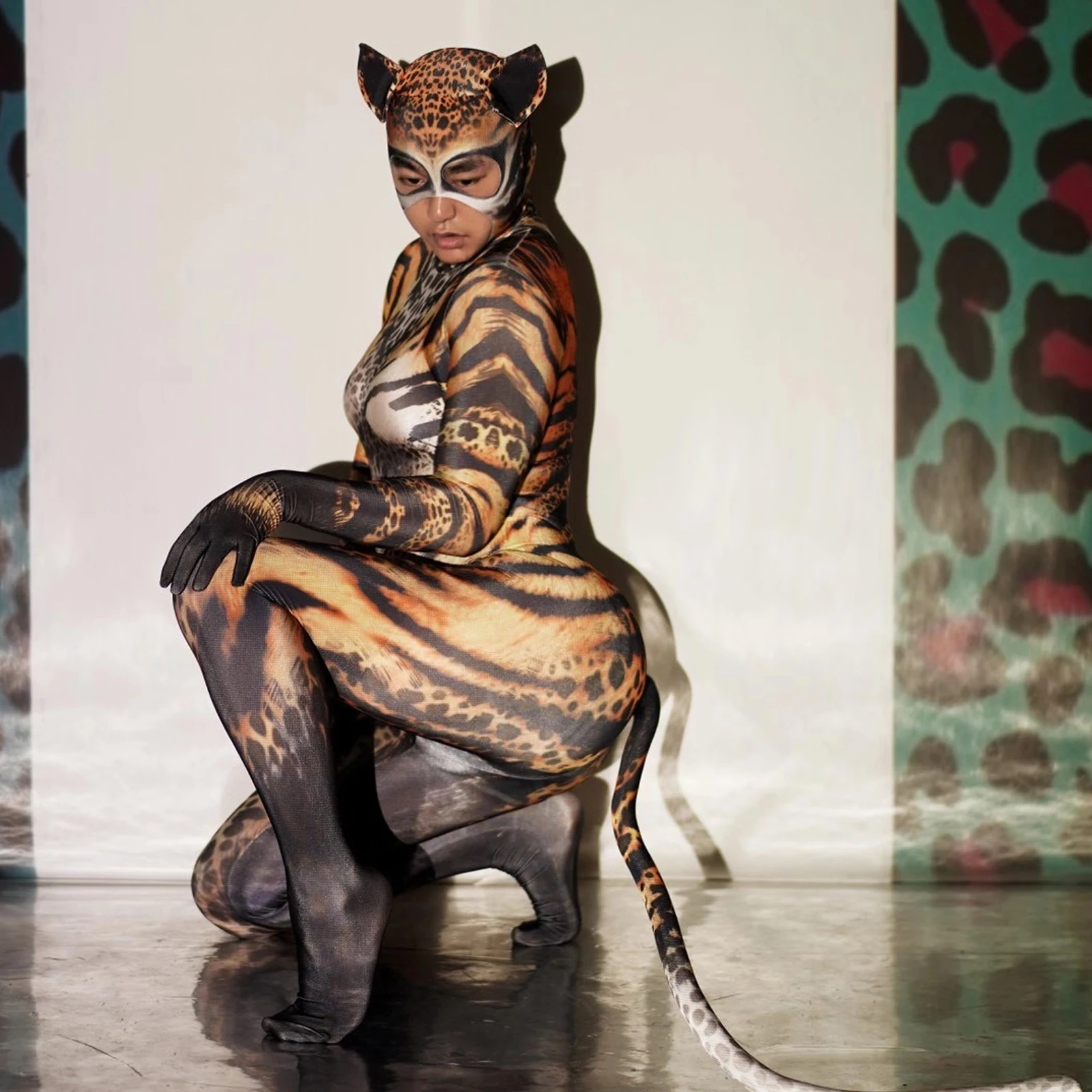 

Fashionable Halloween Costumes Elastic Jumpsuit For Cosplay Club Party Role Play Dance Performance Stage 3d Print Animal Costume