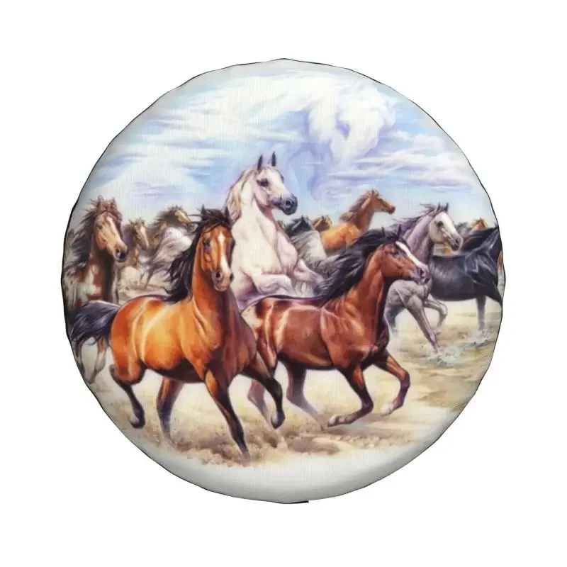 Wild Horse Herd Gallop Spare Tire Cover for Jeep Hummer SUV RV 4x4 Car Wheel Protectors Accessories 14