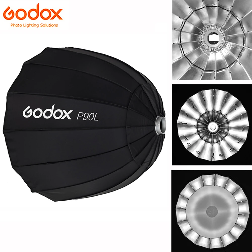 Godox P90L / P90H 90cm Deep Parabolic Softbox Bowens Mount Soft Box Honeycomb Grid fr Photo Studio Flash Strobe Monolight