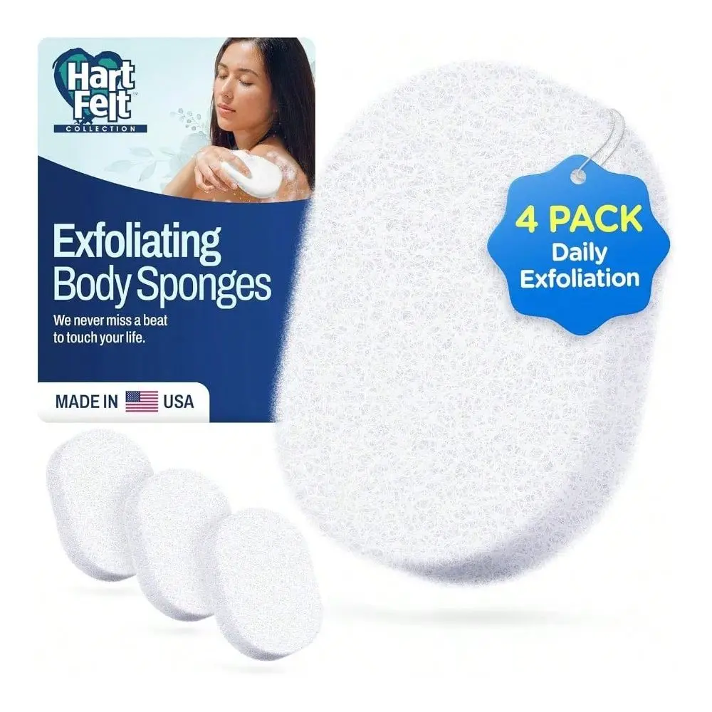 

Мягкая отшелушивающая губка для тела, скраб для удаления омертвевшей кожи, очищающая губка для тела, удаляет грязь и избыточное жирное наложение с кожи, сделано в США, 1 шт.