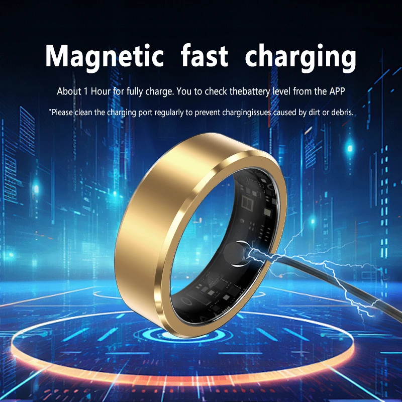 2024New Smart Ring With Charging Compartment Monitor Heart Rate Blood Oxygen Sleep Exercise Multifunctional Healthy Fashion Ring