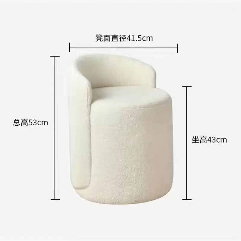 Luxury Rotating Makeup Stool With Backrest Home Use round Chair For Girls Bedroom Vanity Desk Chair Elegant Manicure Chair