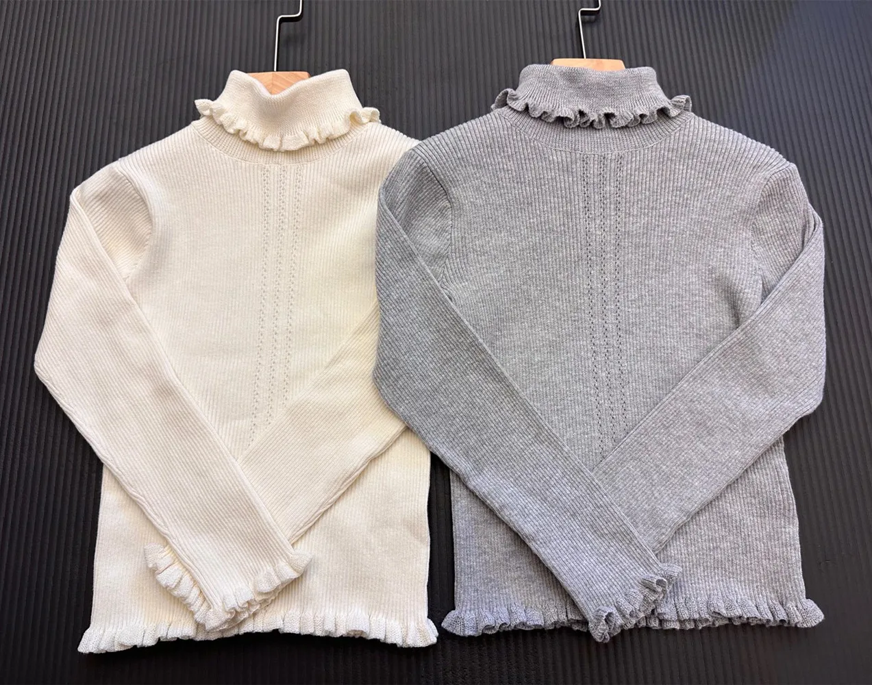 baby clothes kids sweaters winter girl Super soft and comfortable knitted sweater High neck solid color sweater