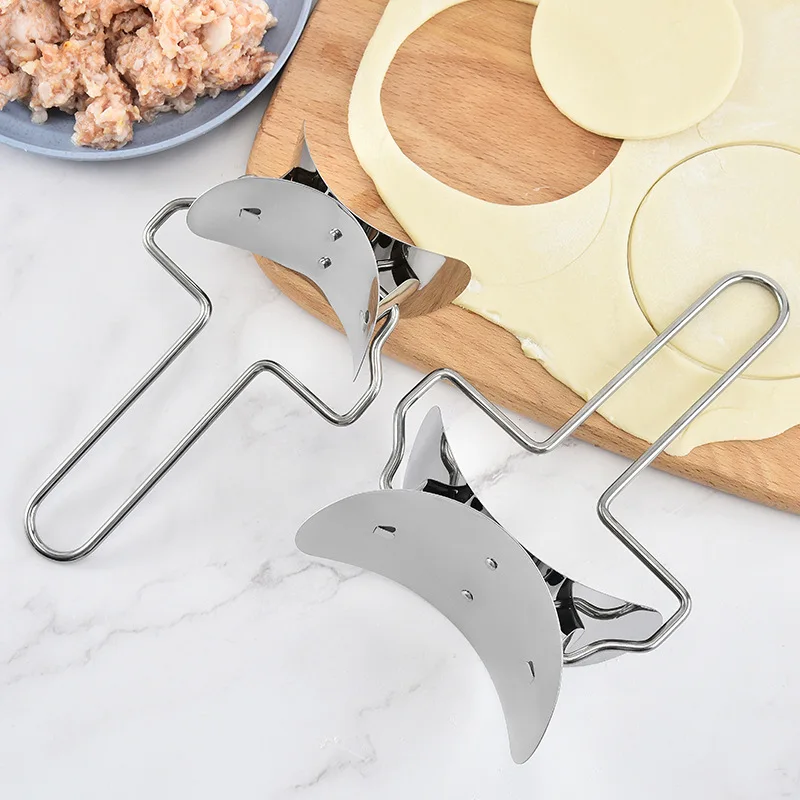 304 Stainless Steel Dumpling Maker Dough Circle Roller Machine Kitchen Pastry Embosser DIY Pie Ravioli Pasta Baking Accessories