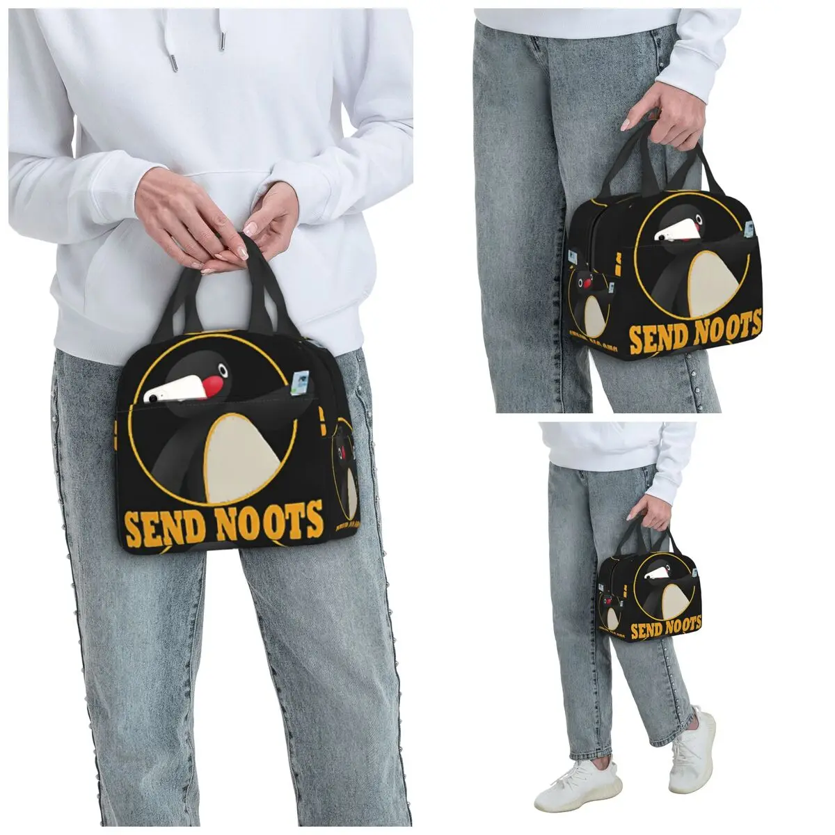 Pingu Pinga Penguin TV Insulated Lunch Bag for Kids School Cooler Thermal Food Box Tote Leakproof Lunch Boxes Container
