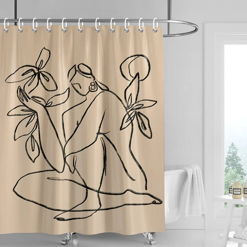 

American INS wind shower curtain abstract illustration bathtub curtain hotel/SPA privacy partition curtain 180x 200cm 240 x180cm
