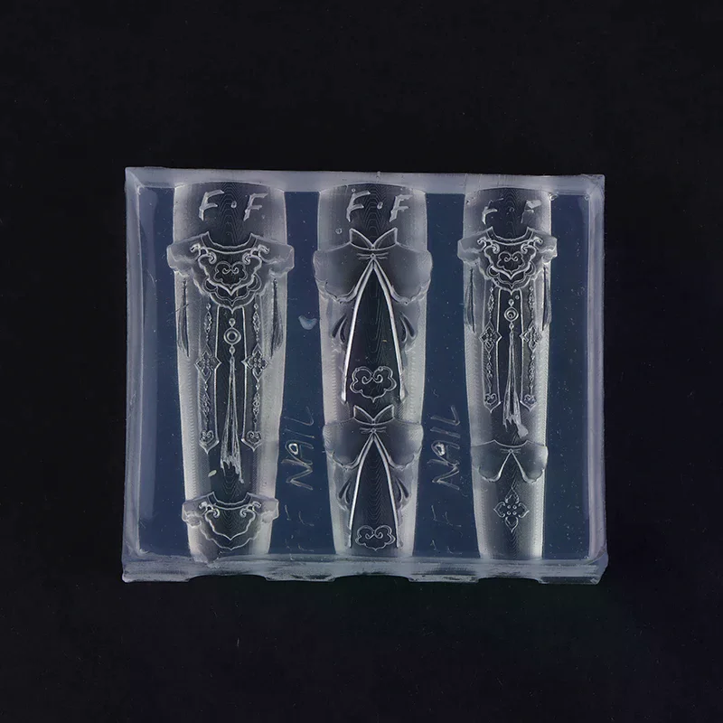 

Chinese Style Cloud Shoulder Apparel Nail Art Mold 3d High-Transparency Silicone Carved Template Nail Art Accessories