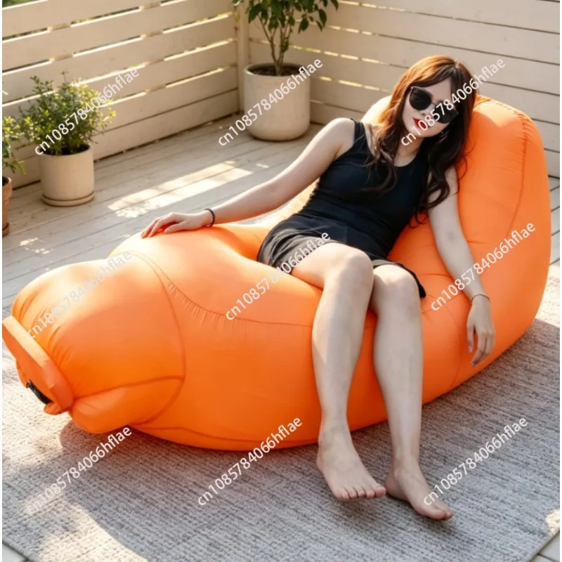 New Explosion-Proof Waterproof Inflatable Lazy Bed, Light Luxury Portable Inflatable Lounge Sofa for Beach & Camping