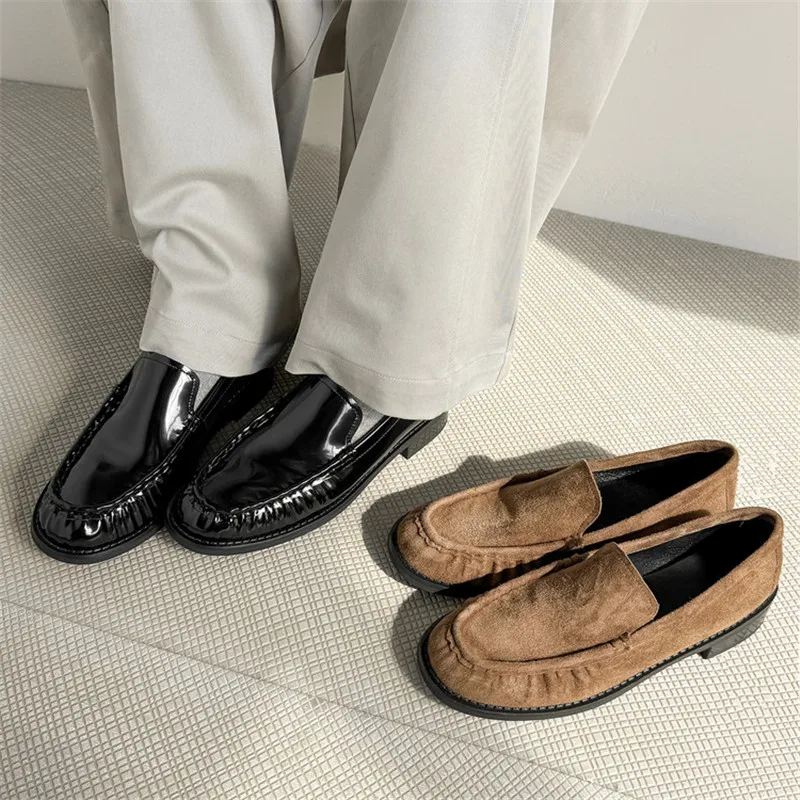 

New Spring/Autumn Sheep Suede Women Shoes Fashion Round Toe Shoes for Women Low Heels Women Pumps Leisure Loafers Handmade