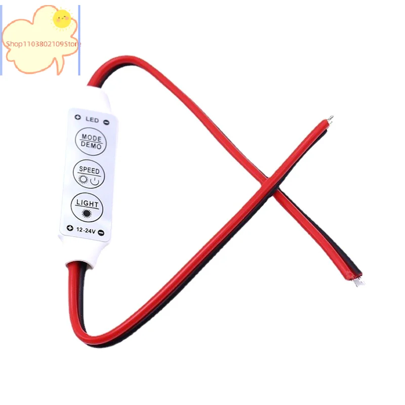 【HT】【HT】Mini Three-key Monochrome Controller LED Strip Module 3-key Manual Button Dimming Micro Flash Breathing Red Black