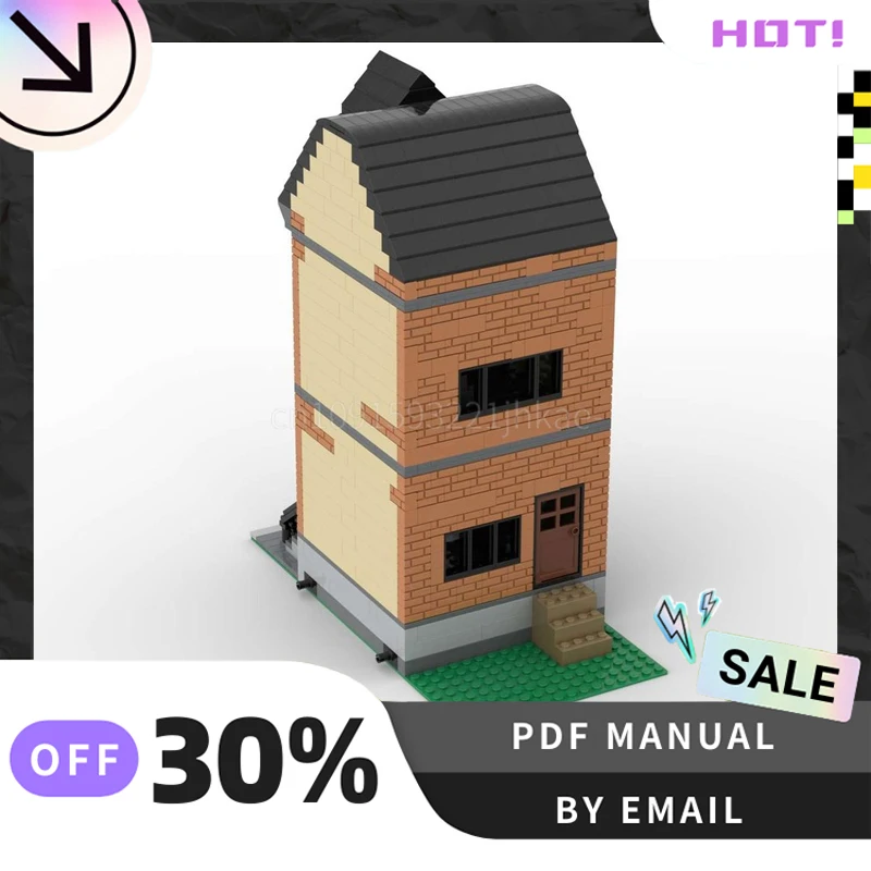 [1047 個] カスタマイズされた MOC ブラウンストーンハウスクリエイティブビルディングブロックセット STEM 教育玩具 DIY 建設モデルキット誕生日