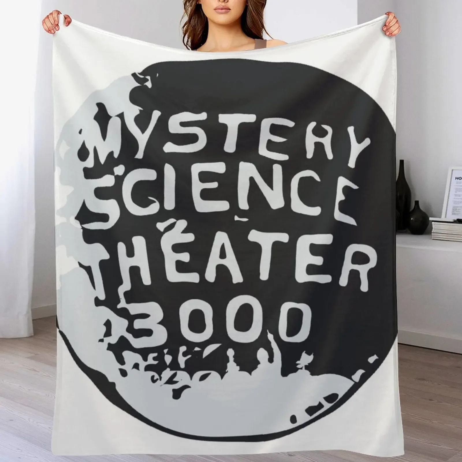 MST3K Silhouette within Globe Throw Blanket Hairys Sofa Quilt Decorative Sofas Luxury St Blankets