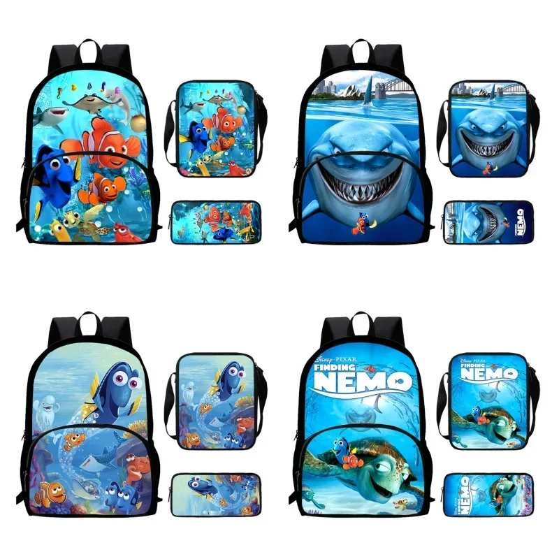 Finding Nemo Child School Backpack with Front Pocket,Shoulder Bags,Pencil Bags for Aged 5-10,Cartoon School Bags for Boys Girls