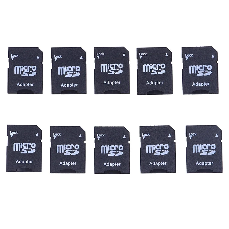 

10 Pcs Micro SD TransFlash TF To SD SDHC Memory Card Adapter Converter Phones Tablet Memory Stick For Computer Internal Storages