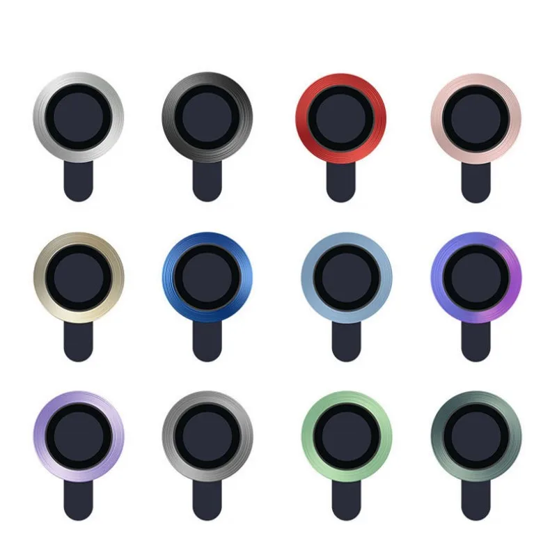 

500Pcs CD Style Metal Camera Lens Cover 3D Alloy Glass Screen Protector For iPhone 16e 16 15 14 13 12 11 Pro Max Plus Mini