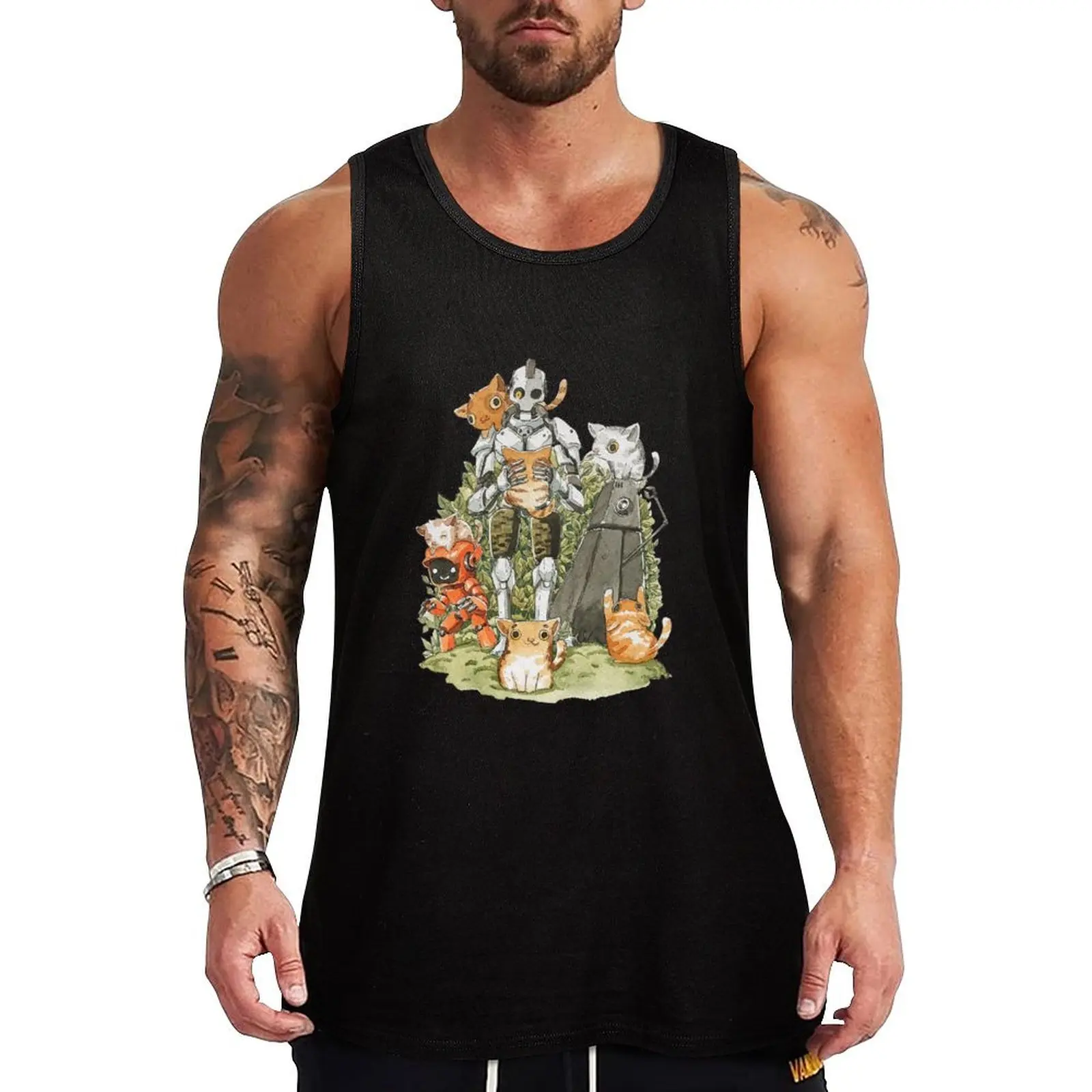 

Love Death Robots watercolor Tank Top sports vest sleeveless shirts gym clothes man