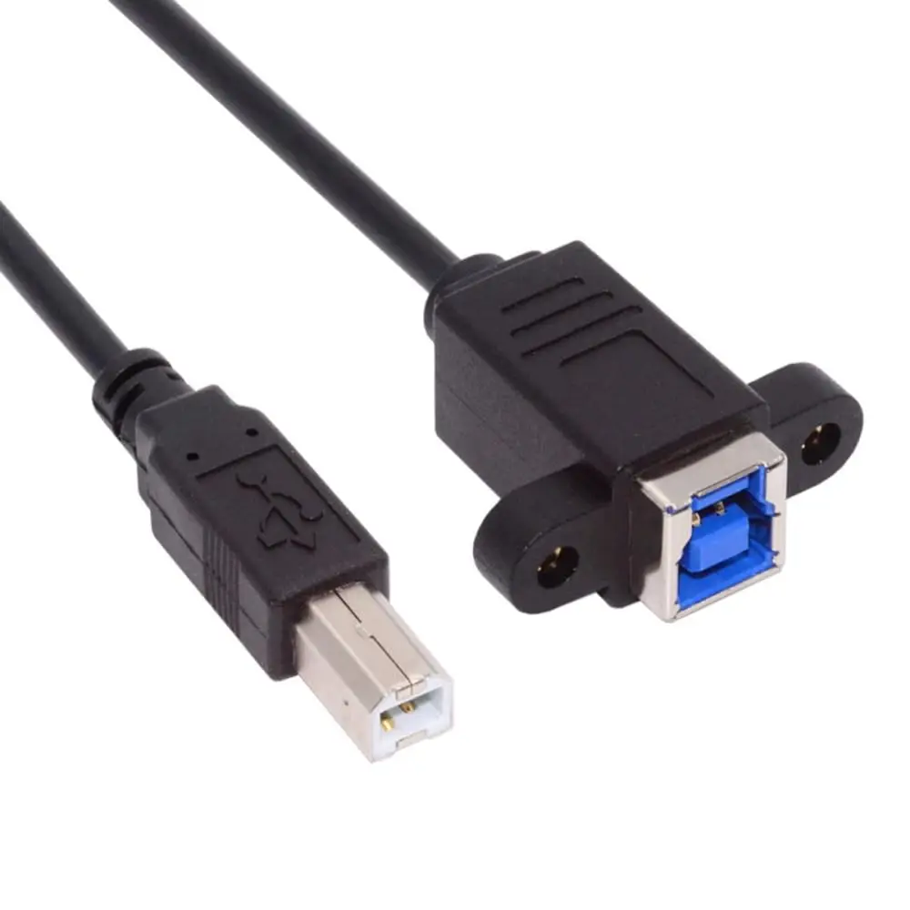 Usb 3.0 Type B Female To Micro B Male Cable With Panel Mount Screw Holes Panel Mount Usb3.0 Type Bf To Micro Bm Conversion Cable