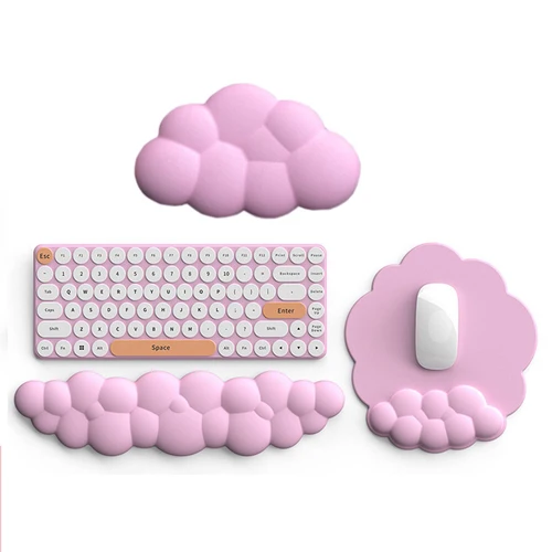 Reposamuñecas para teclado, reposamuñecas de espuma viscoelástica de cuero para teclado de ordenador y ratón, diseño de masaje ergonómico, soporte para brazo de mano