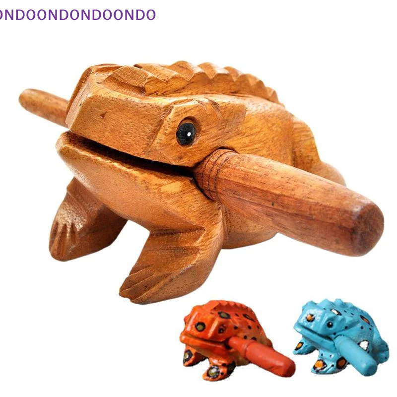 Portable Wooden Frog Guiro Rasp Colorful Lucky Musical Percussion Instrument for Kids Educational Music Gifts