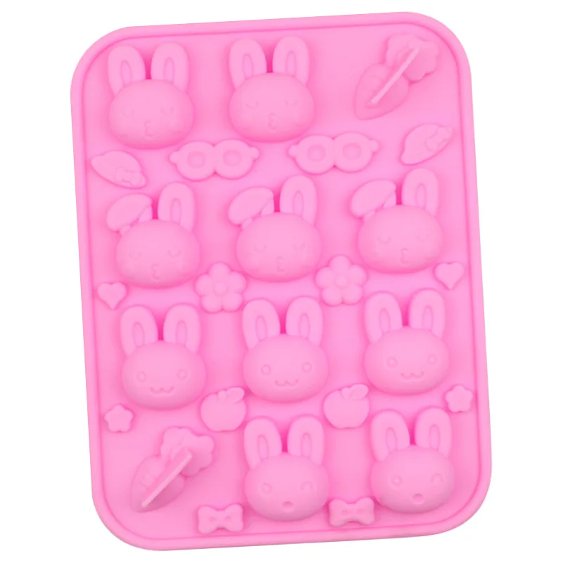 Wholesale 10-piece Bunny & Carrot Cute Silicone Chocolate Mold Set - Home Baking Diy 639