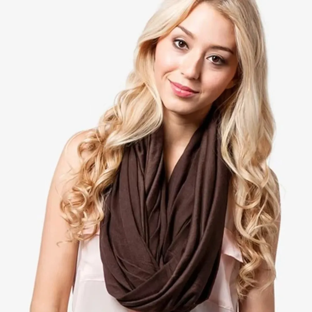 Fashion Solid Color Infinity Scarf Lightweight Cotton Blend Circle Scarf Soft Loop Scarf for Women