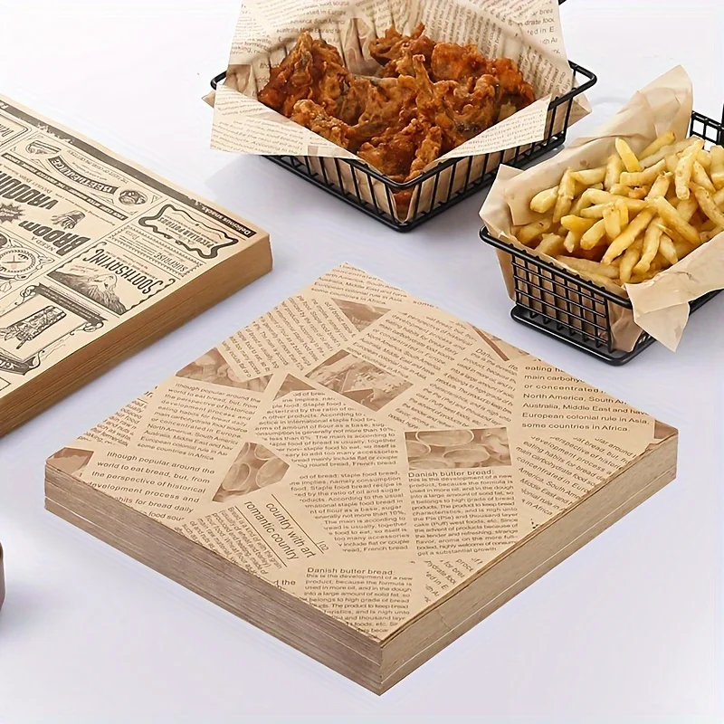 100pcsTime-Saving Pre-Cut Parchment Paper - Multi-Purpose Baking, Sandwich Wrapping, and Cooking - Durable and Food-Safe
