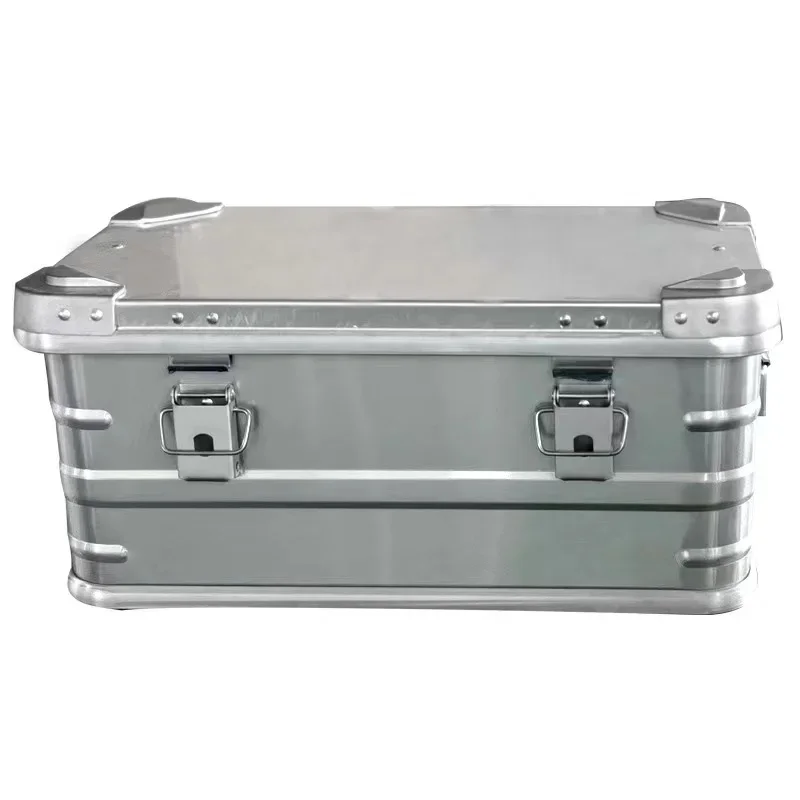 Exposed camping storage box made of magnesium aluminum alloy, large capacity camping aluminum box, car box,