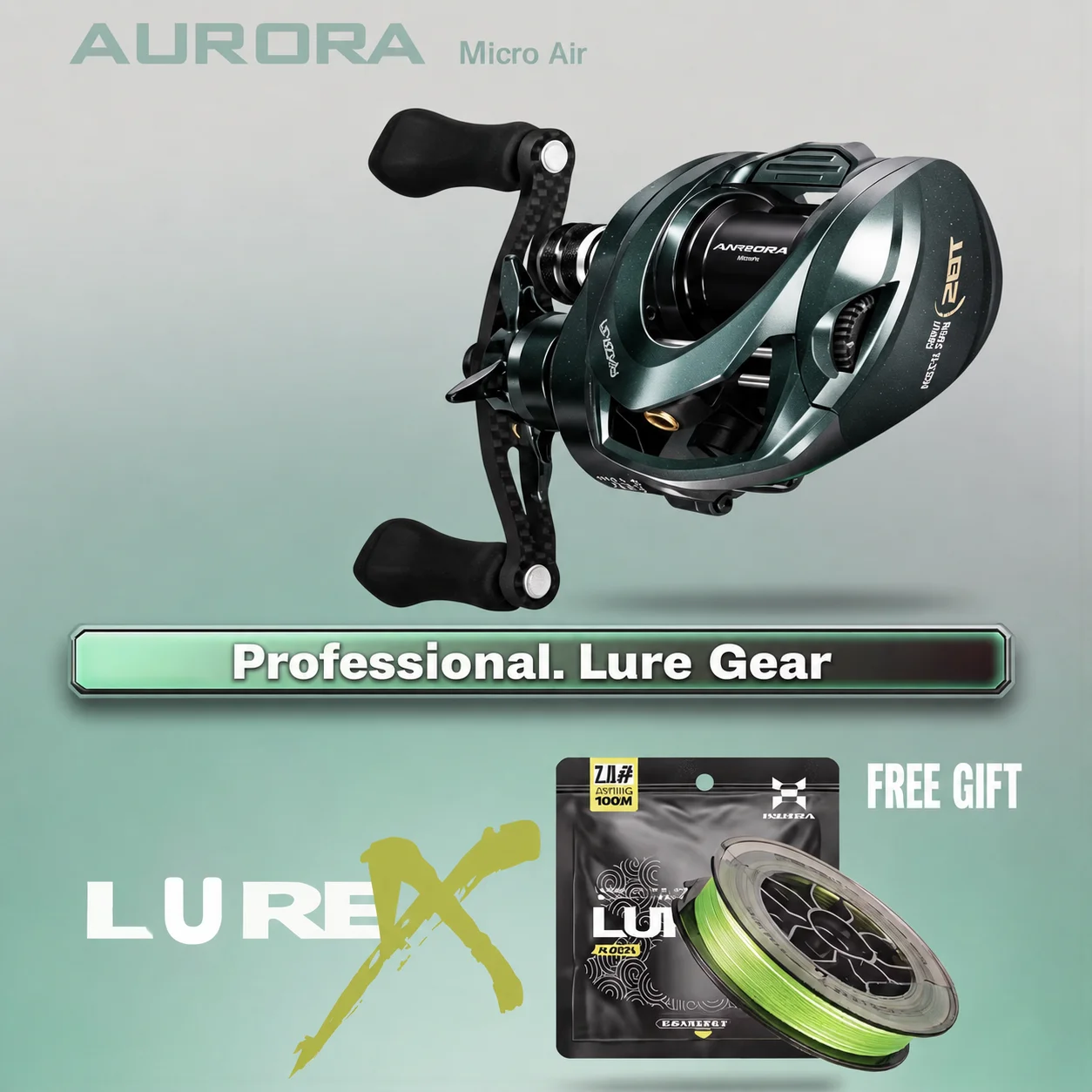 HASIDA Aurora AIR BFS Baitcasting Fishing Reel + PE Line Set Fishing Goods Light Aluminum Spool Dynamic Magnetic Braking