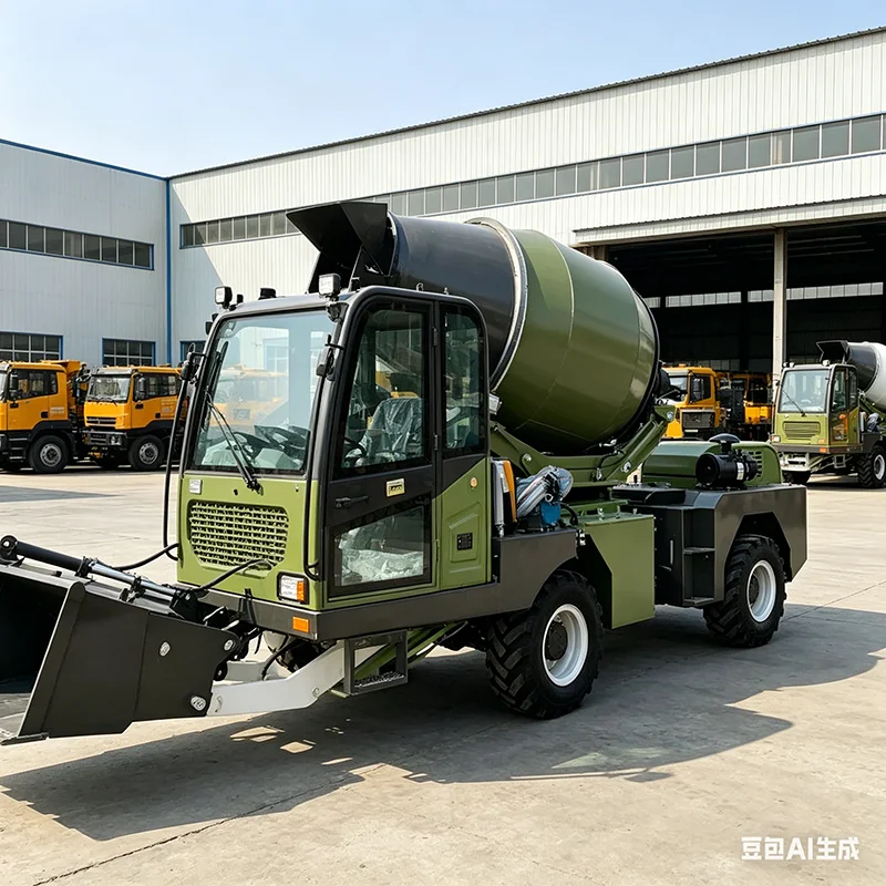 Factory Degree Rotating Self-loading Concrete Mixer Truck Auto Feeding 2m3 3m3 High Capacity Concrete Mixer