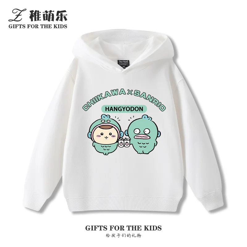

Children's Kawaii Chiikawa co-branded Sanrio pattern hoodie boys girls fall and winter casual fashion warm long-sleeved clothes