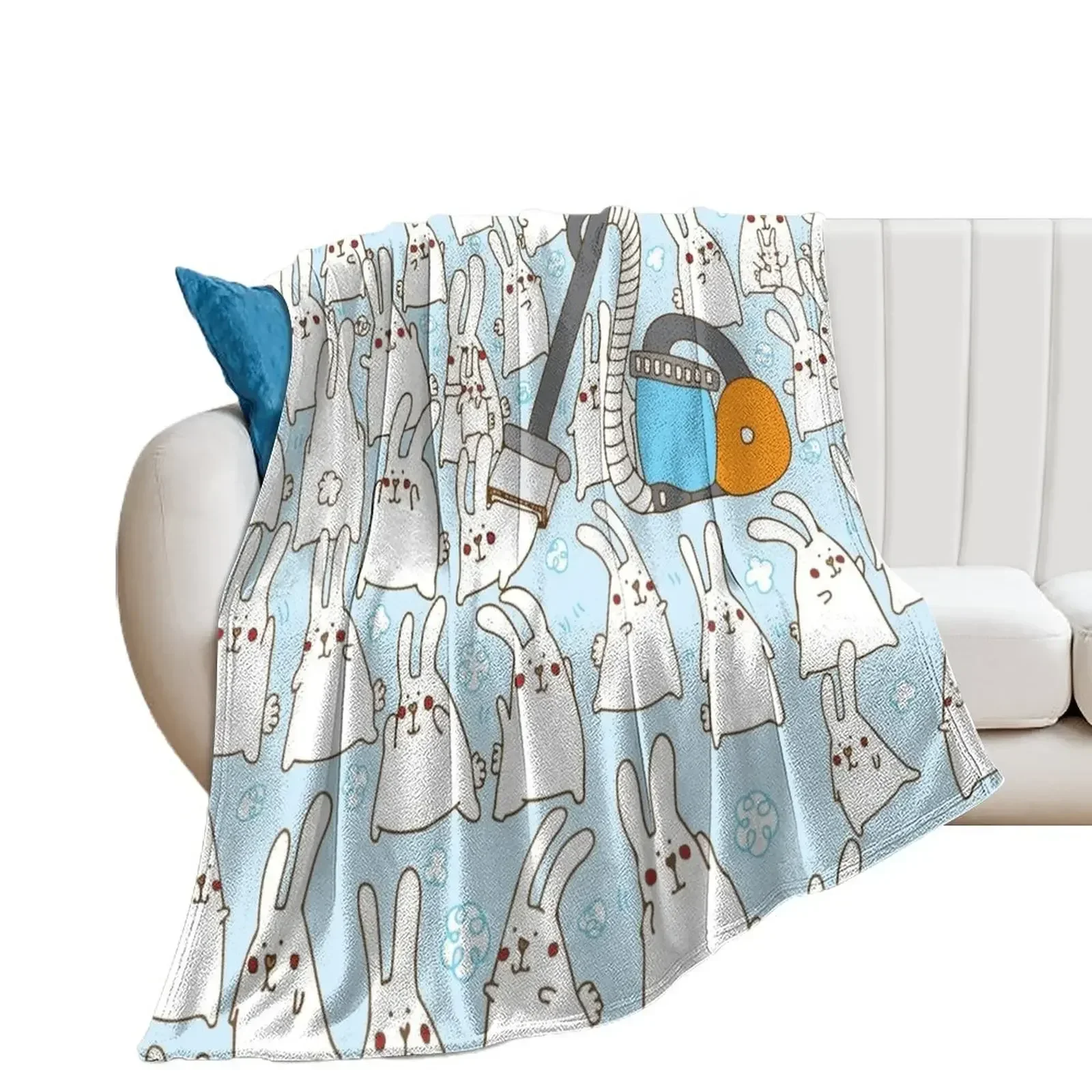 

Dust bunnies Throw Blanket for sofa for winter Cute Blankets