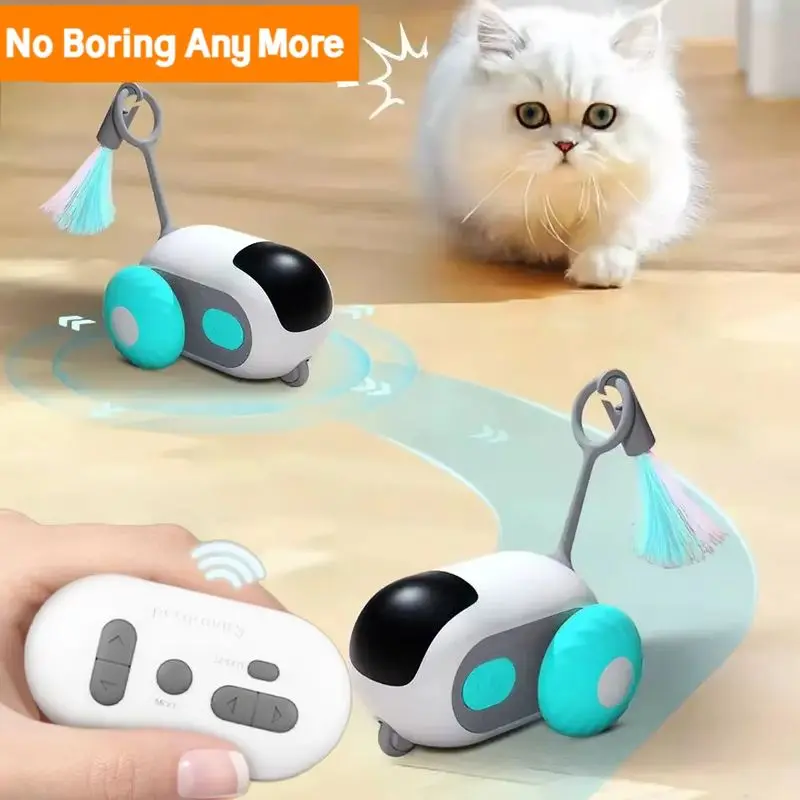 Turbo Tail Cat Toy Three Modes Interactive Electronic  Cat Toy Remote Control Rechargeable Automatic Moving  Cat Toy Gift