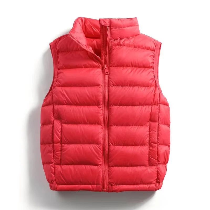 2-14 Years Children Ultra Light 90% White Duck Down Vests 2023 Fall Winter Baby Girls Thin Warm Waistcoats for Boys Kids