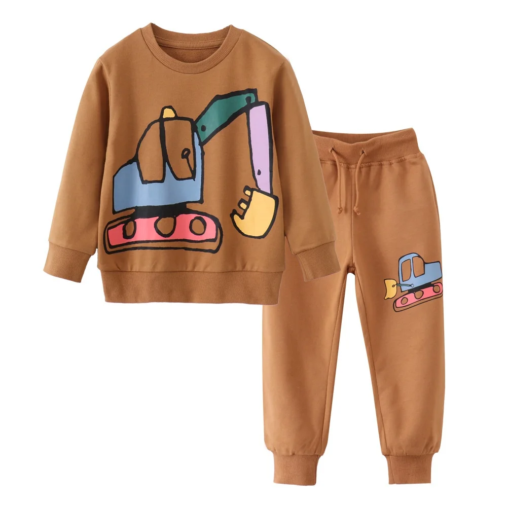 Jumping Meters Jungen 2-7T Auto-Print 2-Teiliges Bekleidungsset Herbst Frühling Kinder-Outfit Bestseller Kinderkleidung