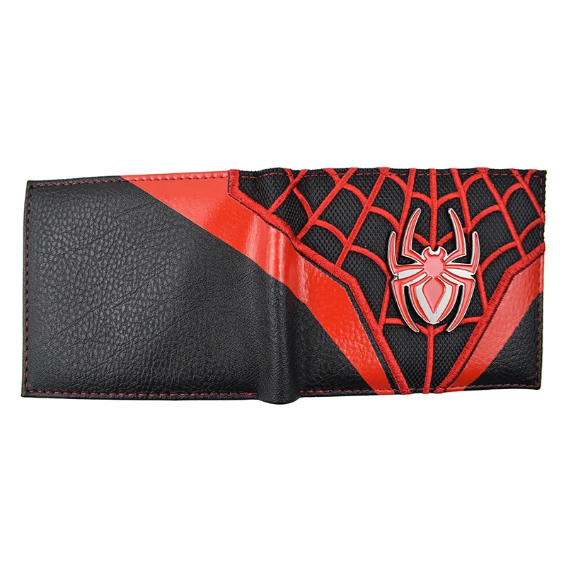 High Quality Metal Design Comics Marvel Wallet Spiderman Purse PU Leather with Zipper Coin Pocket