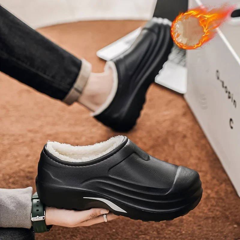 

Warm and Velvet Thickeneded, Non-Slip and Waterproof, Thick-Soled Bag-Heeled Cotton Shoes for Home and Outdoor Wear in Winter