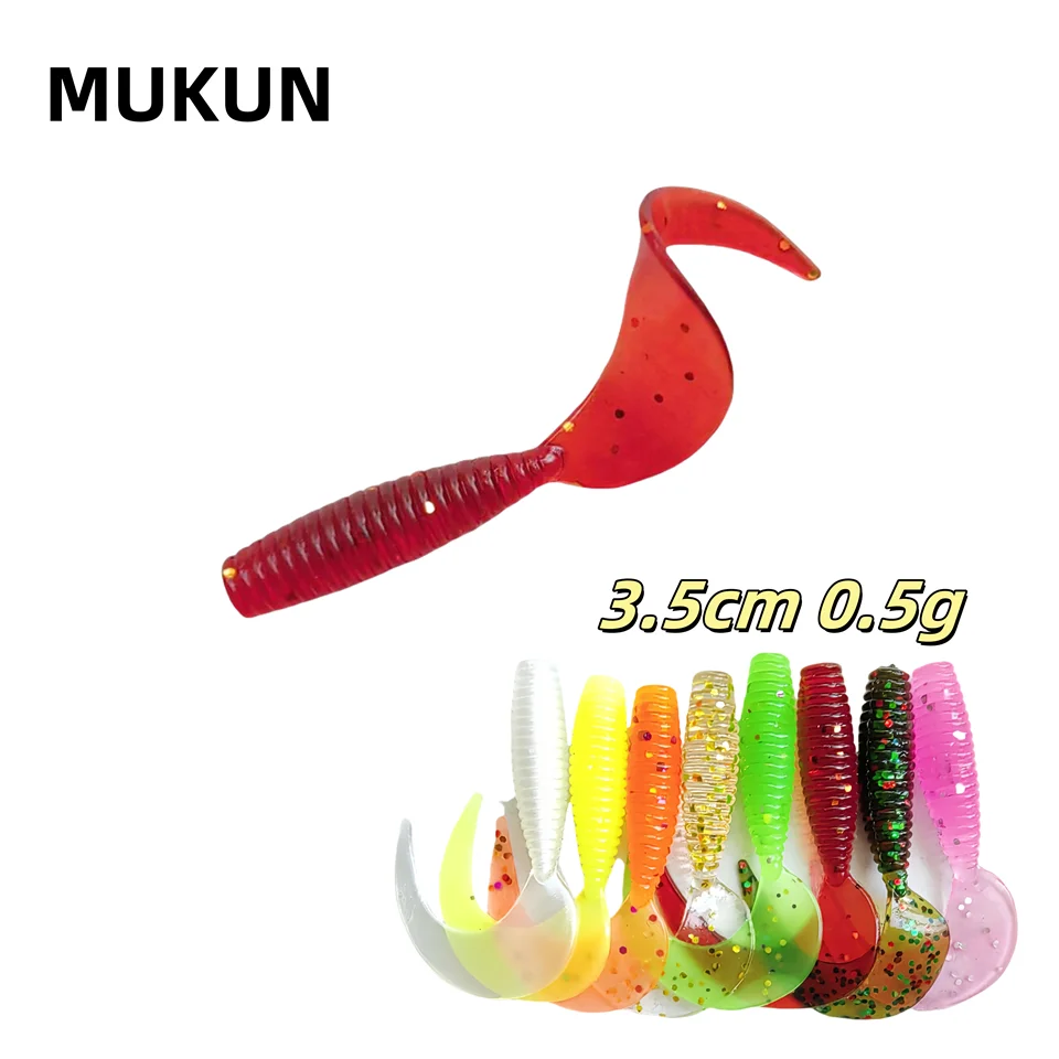 MUKUN 20 sztuk wędkarstwo miękka przynęta 3.5cm0.5g sztuczna przynęta silikonowa robak Swimbait wędkarstwo morskie Bass karp pstrąg woblery Tackle