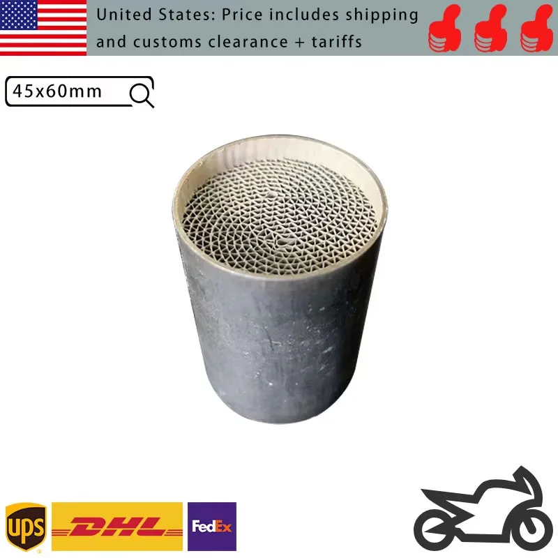 Picture 4: 45x60mm 300-CPSI Metal Catalytic Converter Core - For Motorcycle Exhaust, Euro 3/4/5/6 Compliant