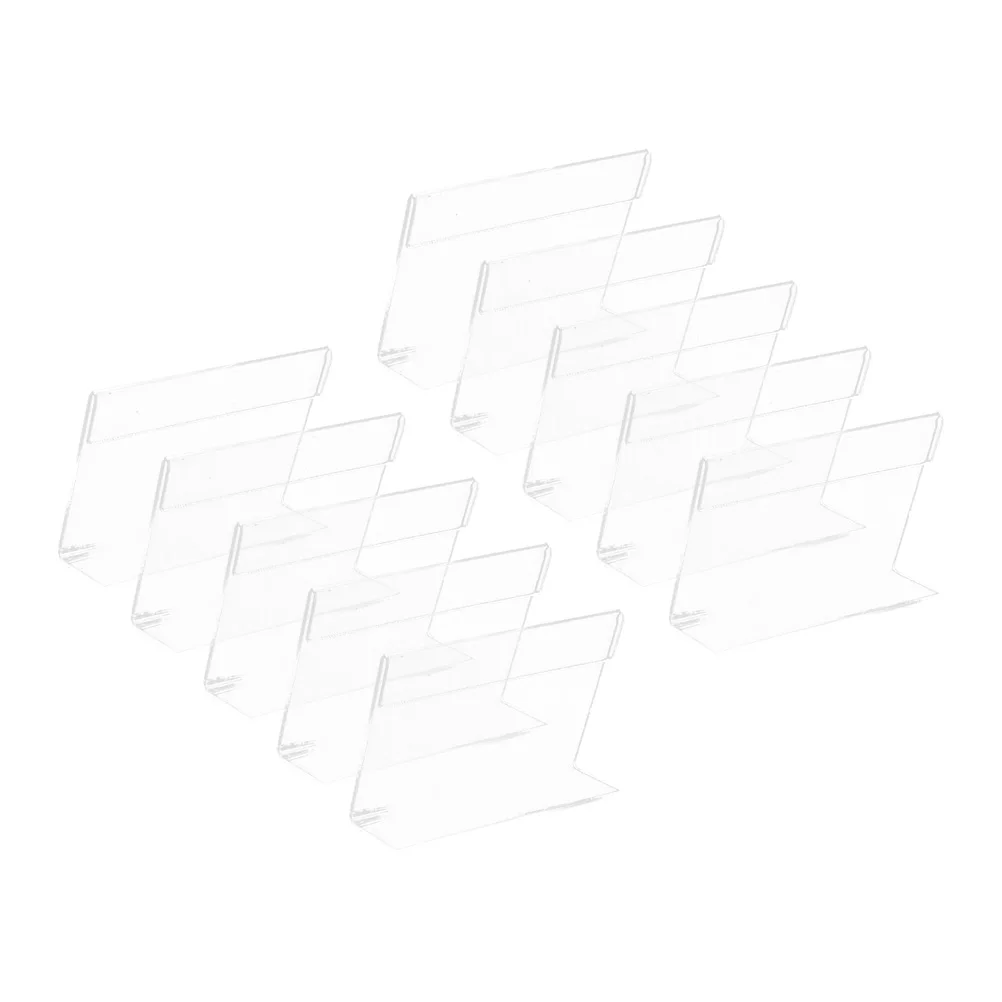 

10pcs Acrylic Price Tag L Shape Holder Display Stand 4x2cm Wear Resistant Stable Store Supermarket Party Exhibitions Food Sign
