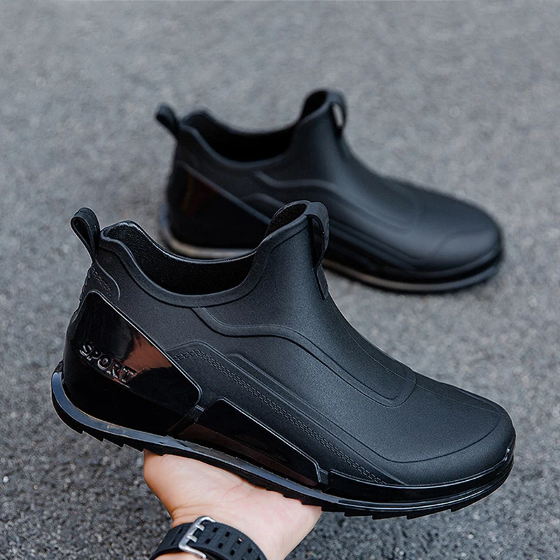 New Fashion Rain Boots For Men Women Ankle Waterproof Shoes Low Top Kitchen Shoes Fishing Shoes Slip On Anti-slip boots Summer