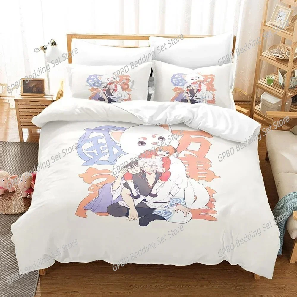Fashion 3D Anime Gintama Bedding Set Single Twin Double Queen King Cal King Size Bed Linen Set