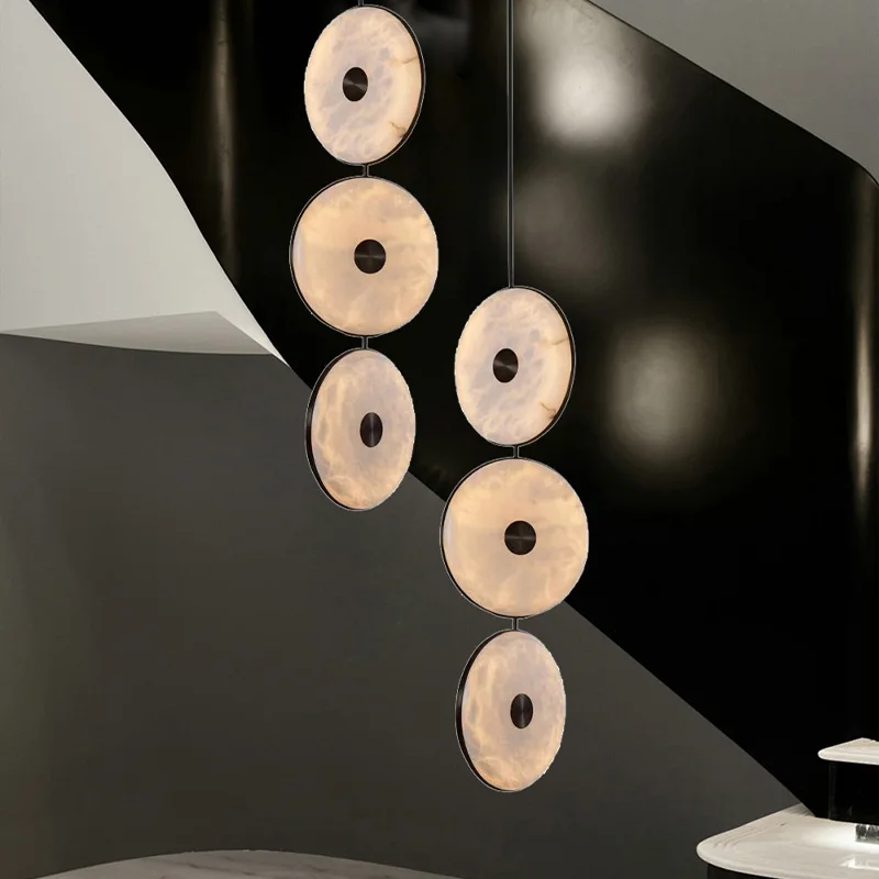 

Modern LED restaurant ceiling chandelier in lucite for bar round chandelier, dimmable, stainless steel lustre