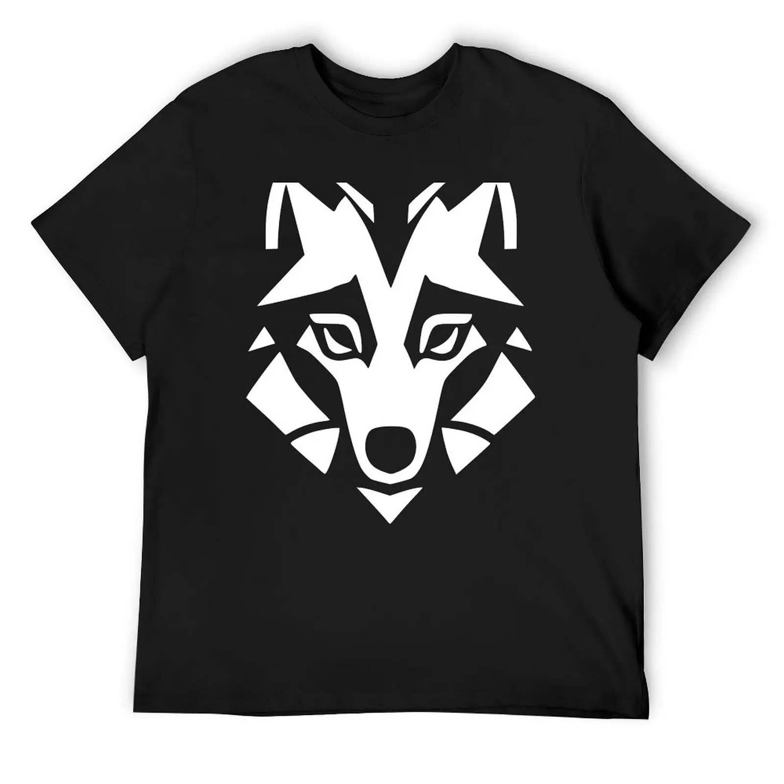 Minimalist Geometric Wolf T-Shirt tops anime figures vintage clothes mens champion t shirts