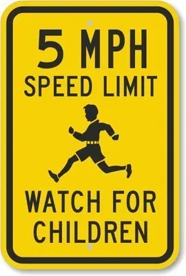 Jesiceny Great Tin Sign Aluminum 5 MPH Speed Limit Watch for Children Outdoor & Indoor Sign Wall Decoration 12x8 INCH